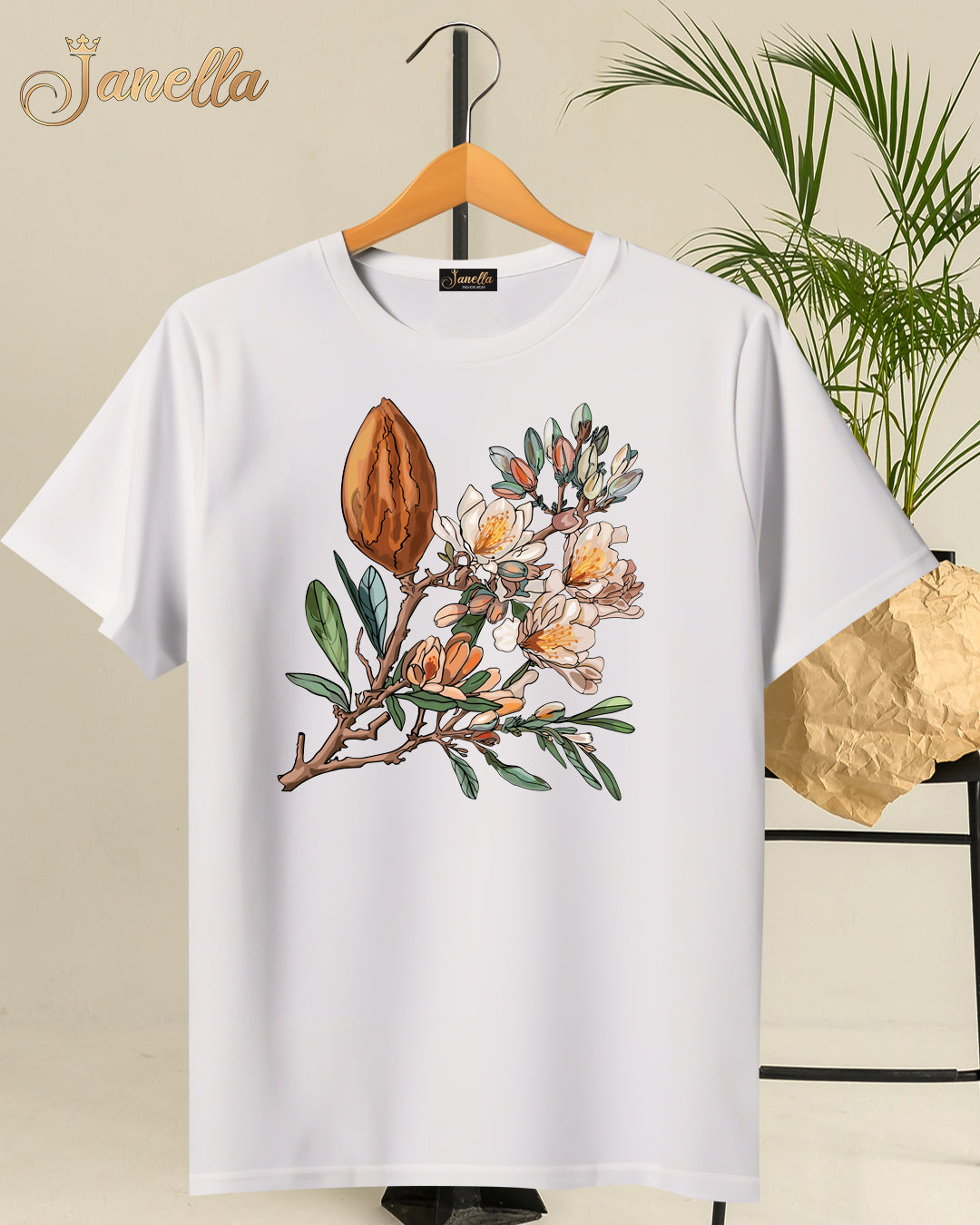 Flowers - تيشيرت قطن اللوان متعددة