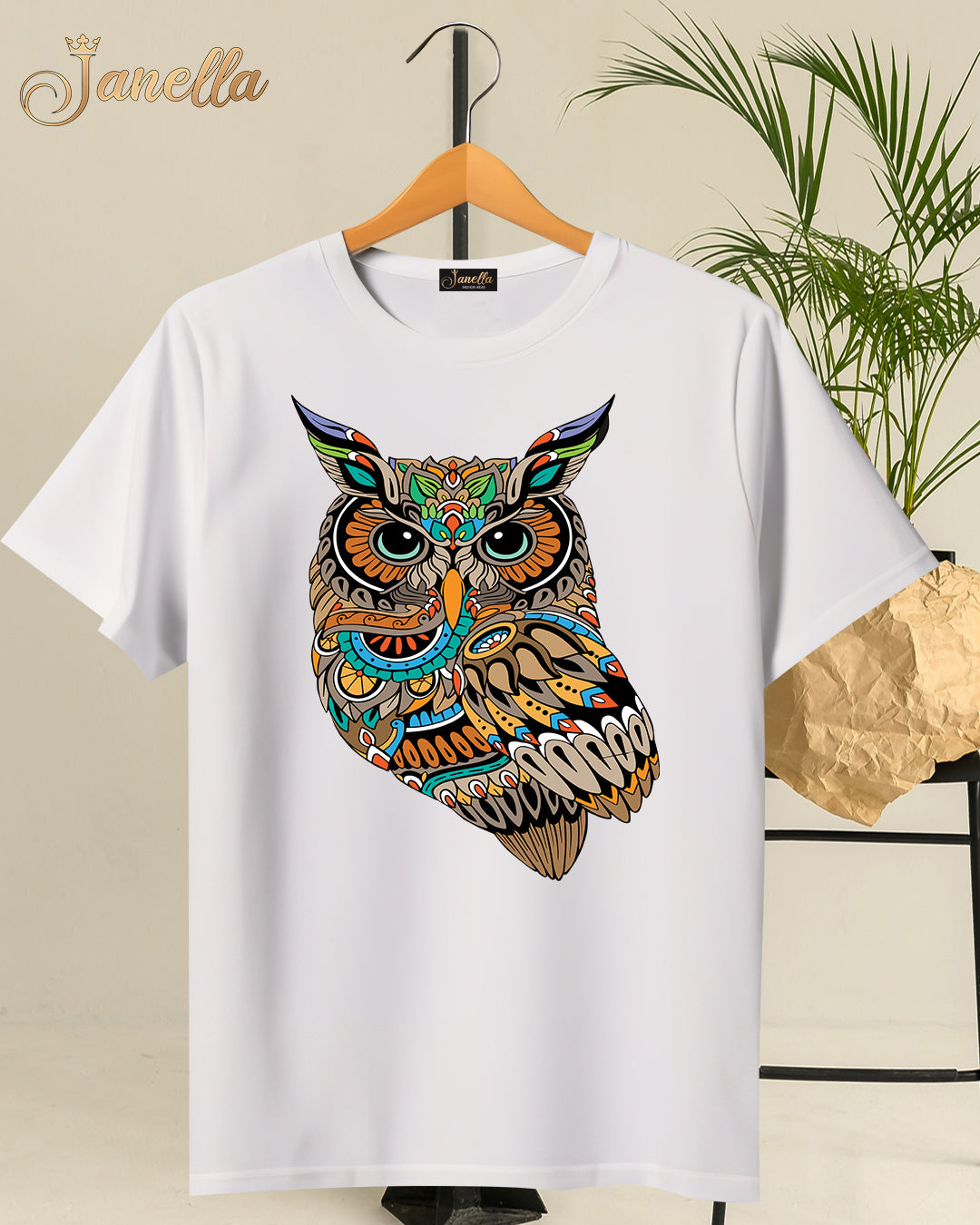 OWL - تيشيرت قطن اللوان متعددة