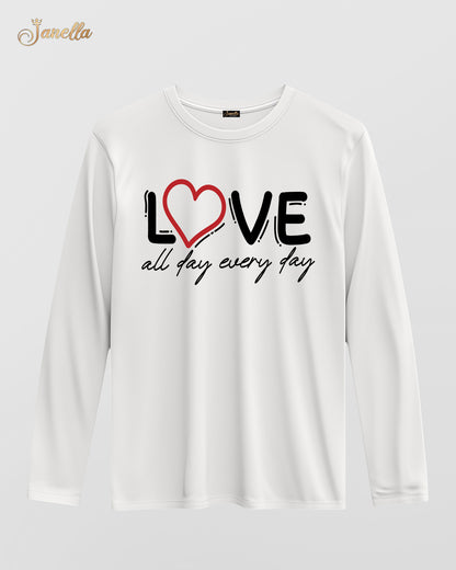 Love - تيشيرت قطن كم