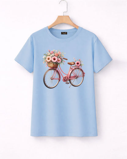 Bicycle - تيشيرت قطن نص كم