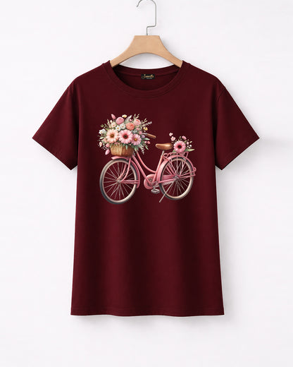 Bicycle - تيشيرت قطن نص كم
