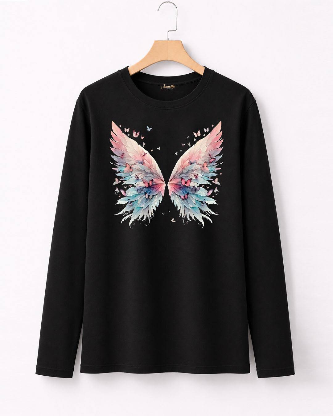 New Butterfly  - تيشيرت قطن كم