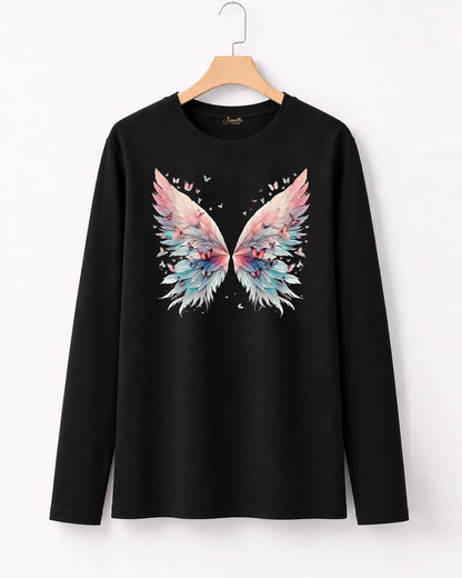 New Butterfly  - تيشيرت قطن كم