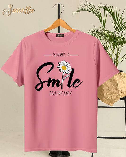 Smile - تيشيرت قطن اللوان متعددة