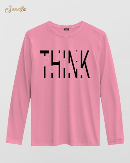 Think Positive - تيشيرت قطن كم
