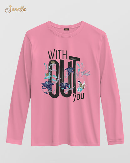 Without you - تيشيرت قطن كم
