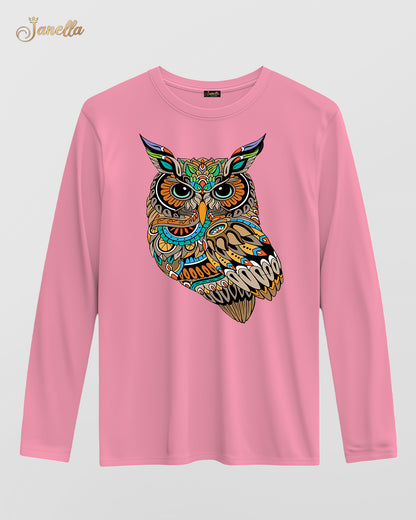 OWL - تيشيرت قطن كم