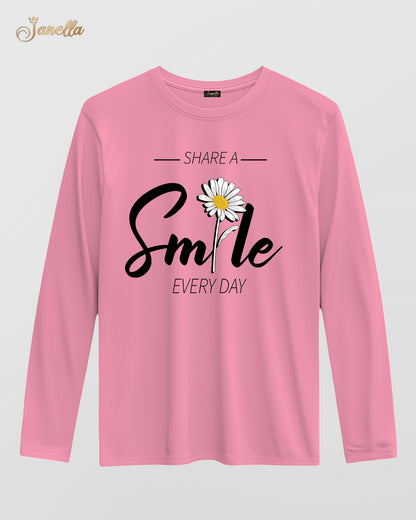 Smile - تيشيرت قطن كم