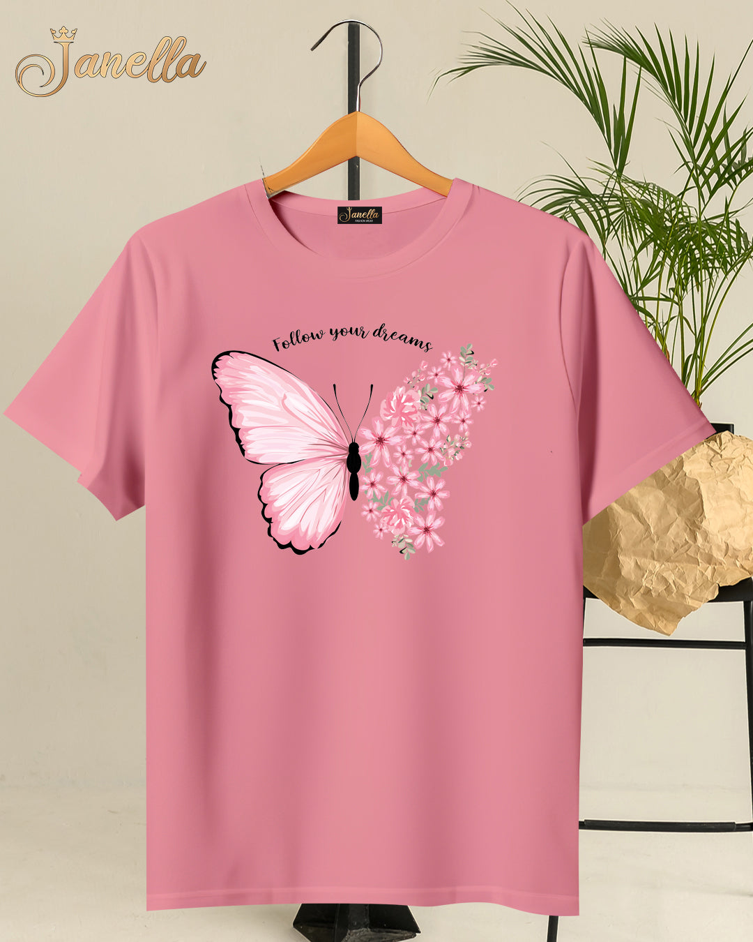 Butterfly - تيشيرت قطن اللوان متعددة