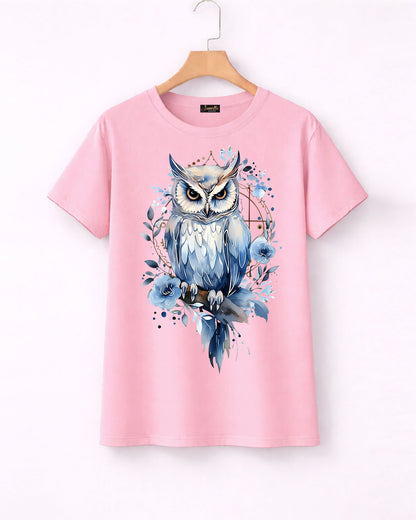 Snow OWL - تيشيرت قطن نص كم