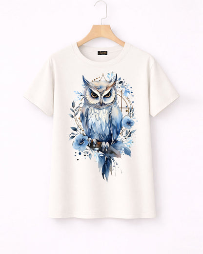 Snow OWL - تيشيرت قطن نص كم