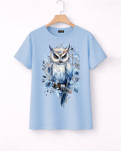 Snow OWL - تيشيرت قطن نص كم