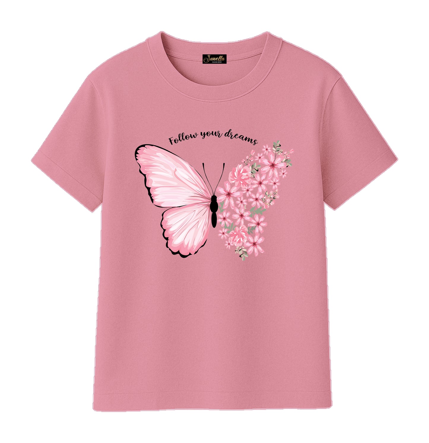 Butterfly - تيشيرت قطن اللوان متعددة