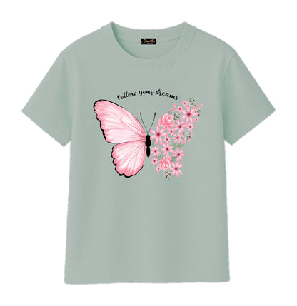 Butterfly - تيشيرت قطن اللوان متعددة