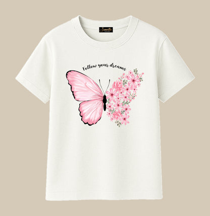 Butterfly - تيشيرت قطن اللوان متعددة