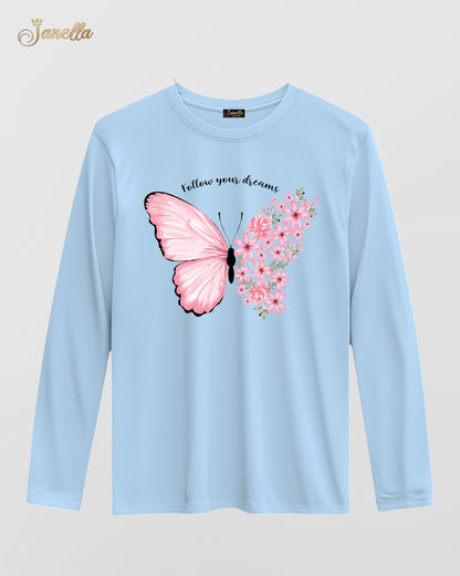 Butterfly - تيشيرت قطن كم