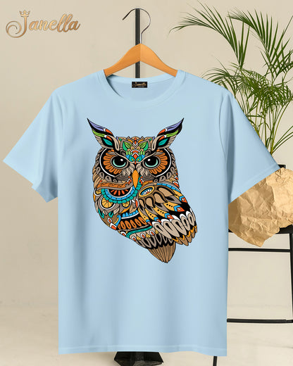 OWL - تيشيرت قطن اللوان متعددة