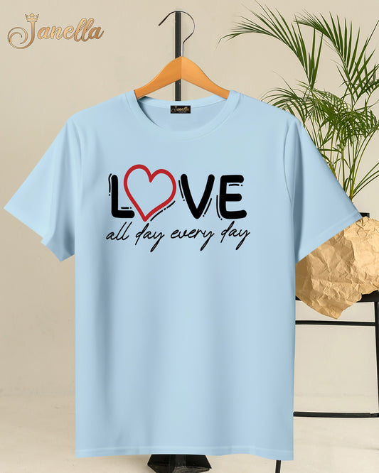 Love - تيشيرت قطن اللوان متعددة