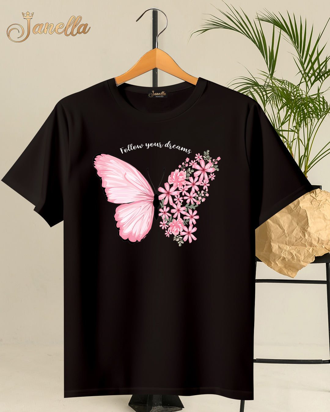Butterfly - تيشيرت قطن اللوان متعددة