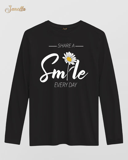 Smile - تيشيرت قطن كم