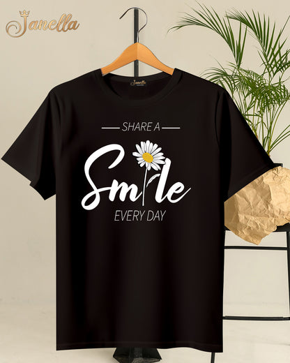 Smile - تيشيرت قطن اللوان متعددة