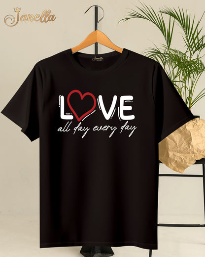 Love - تيشيرت قطن اللوان متعددة