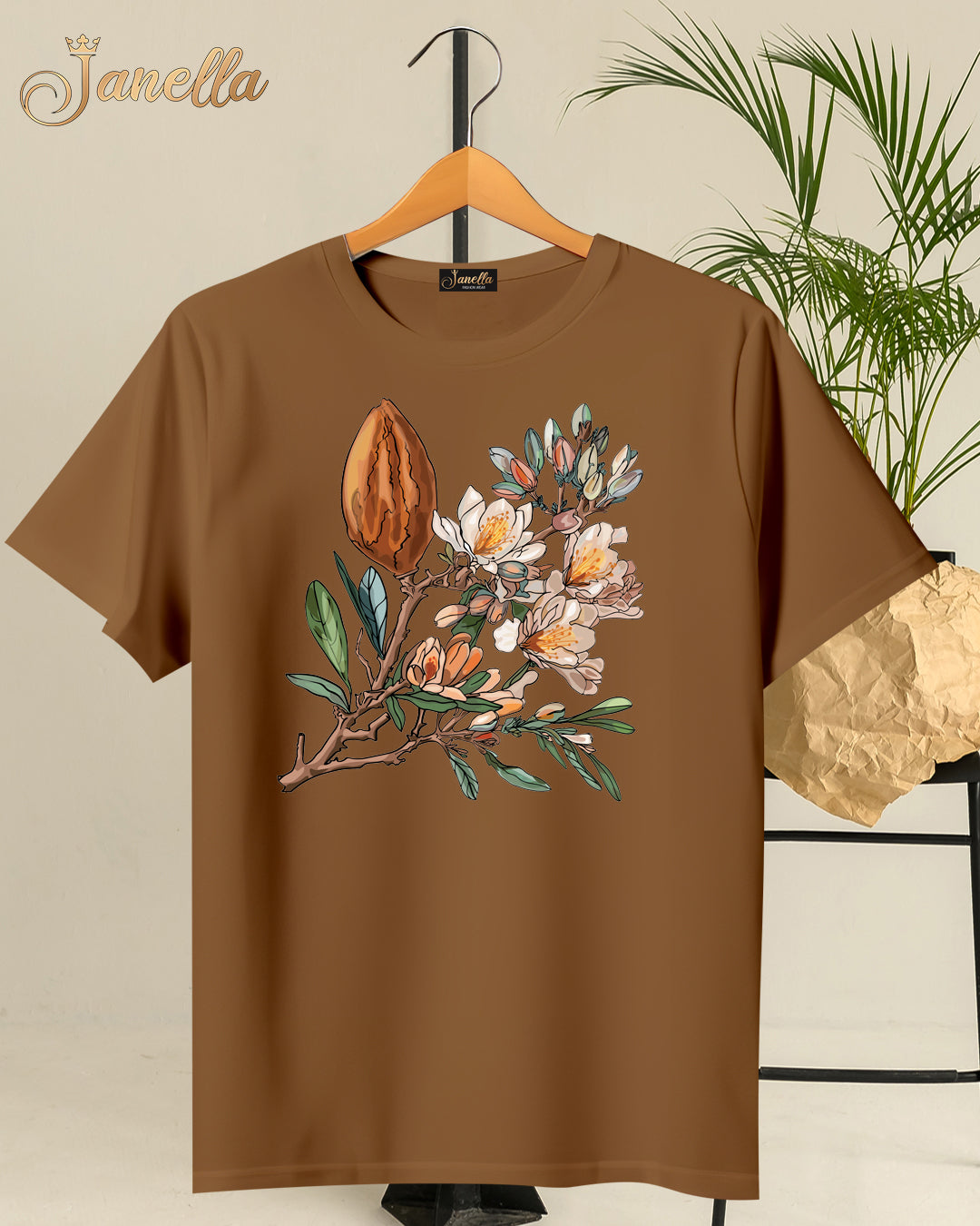 Flowers - تيشيرت قطن اللوان متعددة
