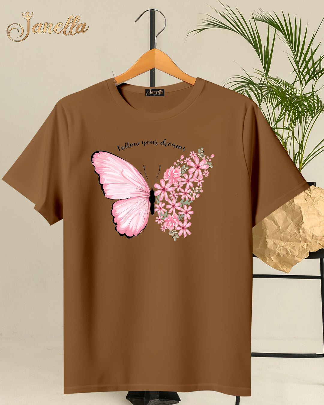 Butterfly - تيشيرت قطن اللوان متعددة