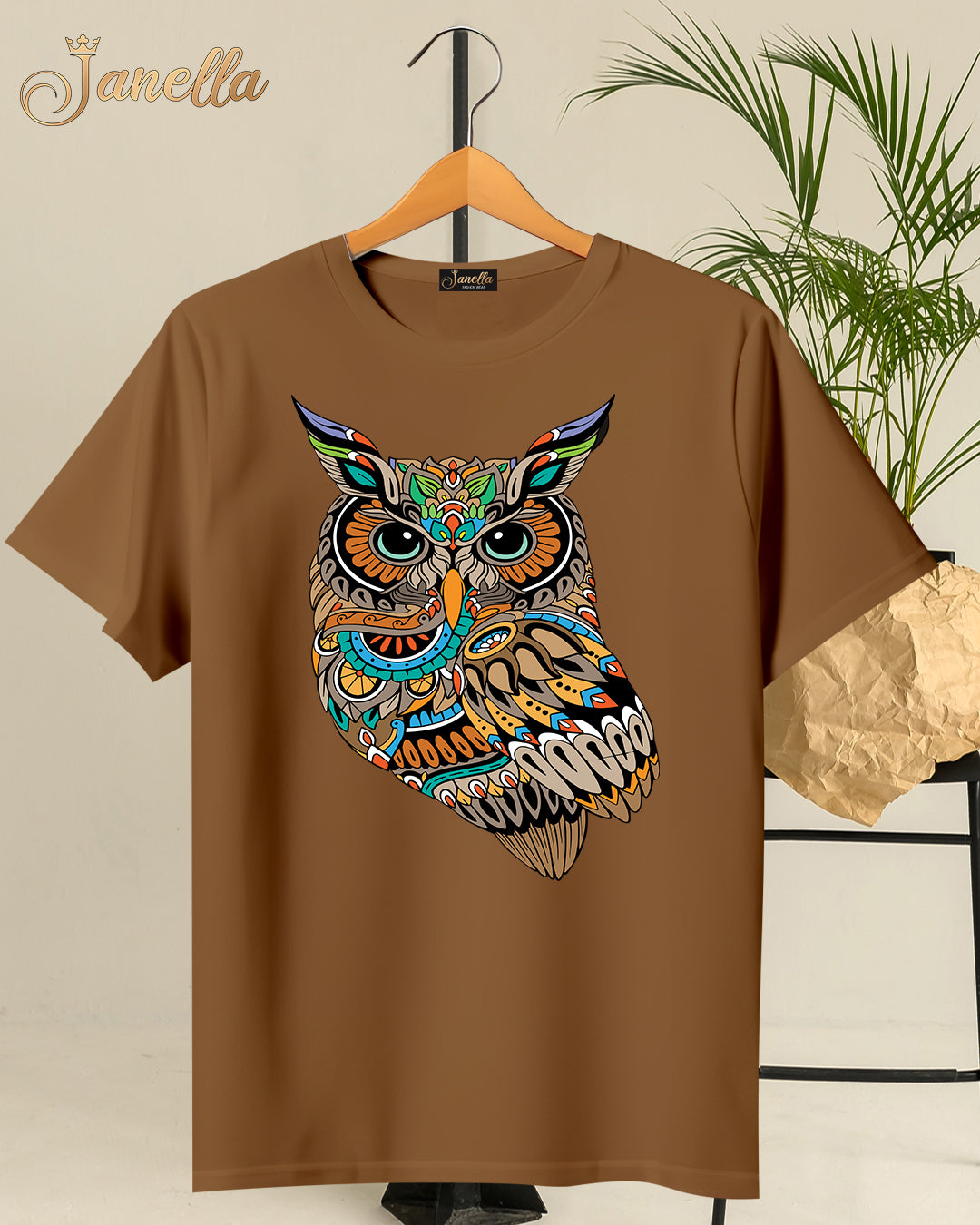 OWL - تيشيرت قطن اللوان متعددة