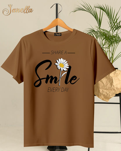 Smile - تيشيرت قطن اللوان متعددة