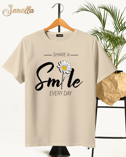 Smile - تيشيرت قطن اللوان متعددة