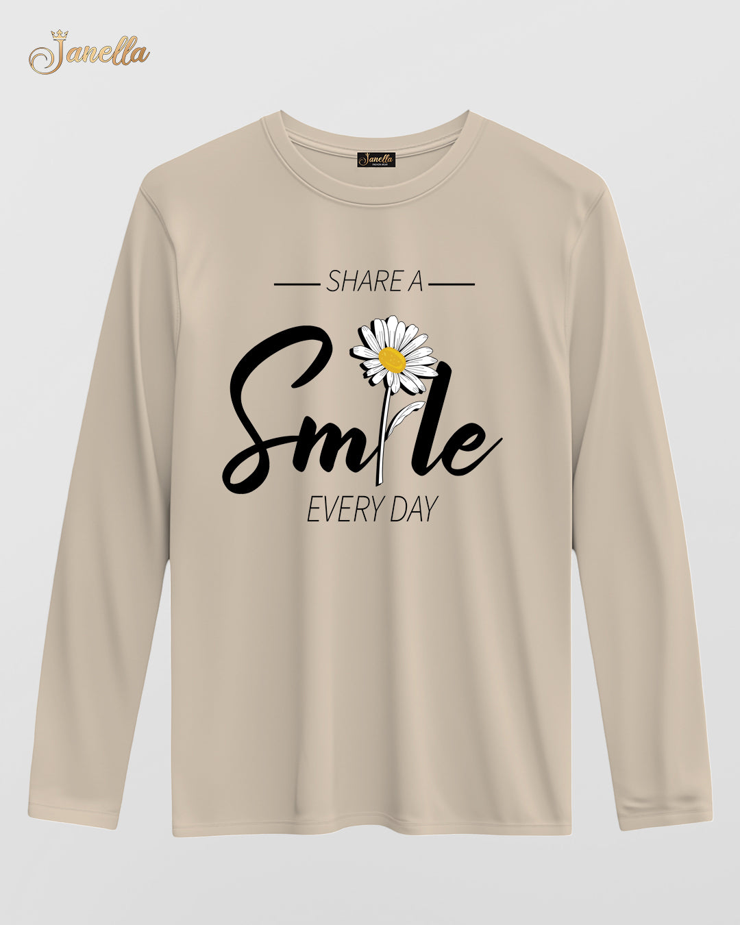 Smile - تيشيرت قطن كم
