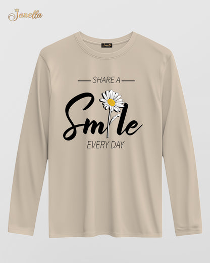 Smile - تيشيرت قطن كم