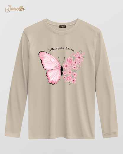 Butterfly - تيشيرت قطن كم