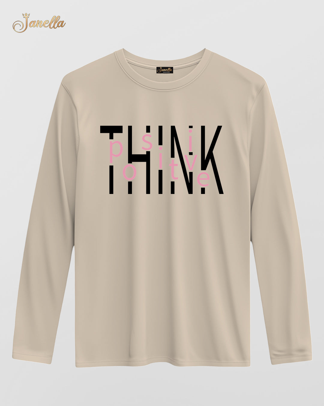 Think Positive - تيشيرت قطن كم