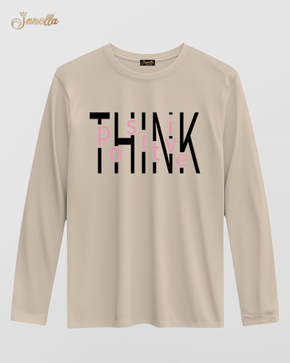 Think Positive - تيشيرت قطن كم