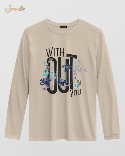 Without you - تيشيرت قطن كم
