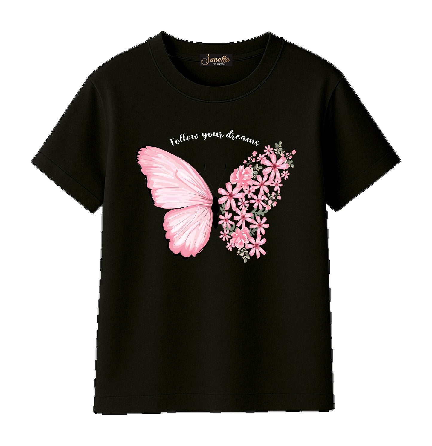 Butterfly - تيشيرت قطن اللوان متعددة