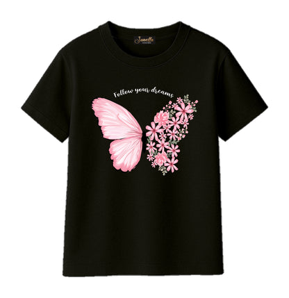 Butterfly - تيشيرت قطن اللوان متعددة