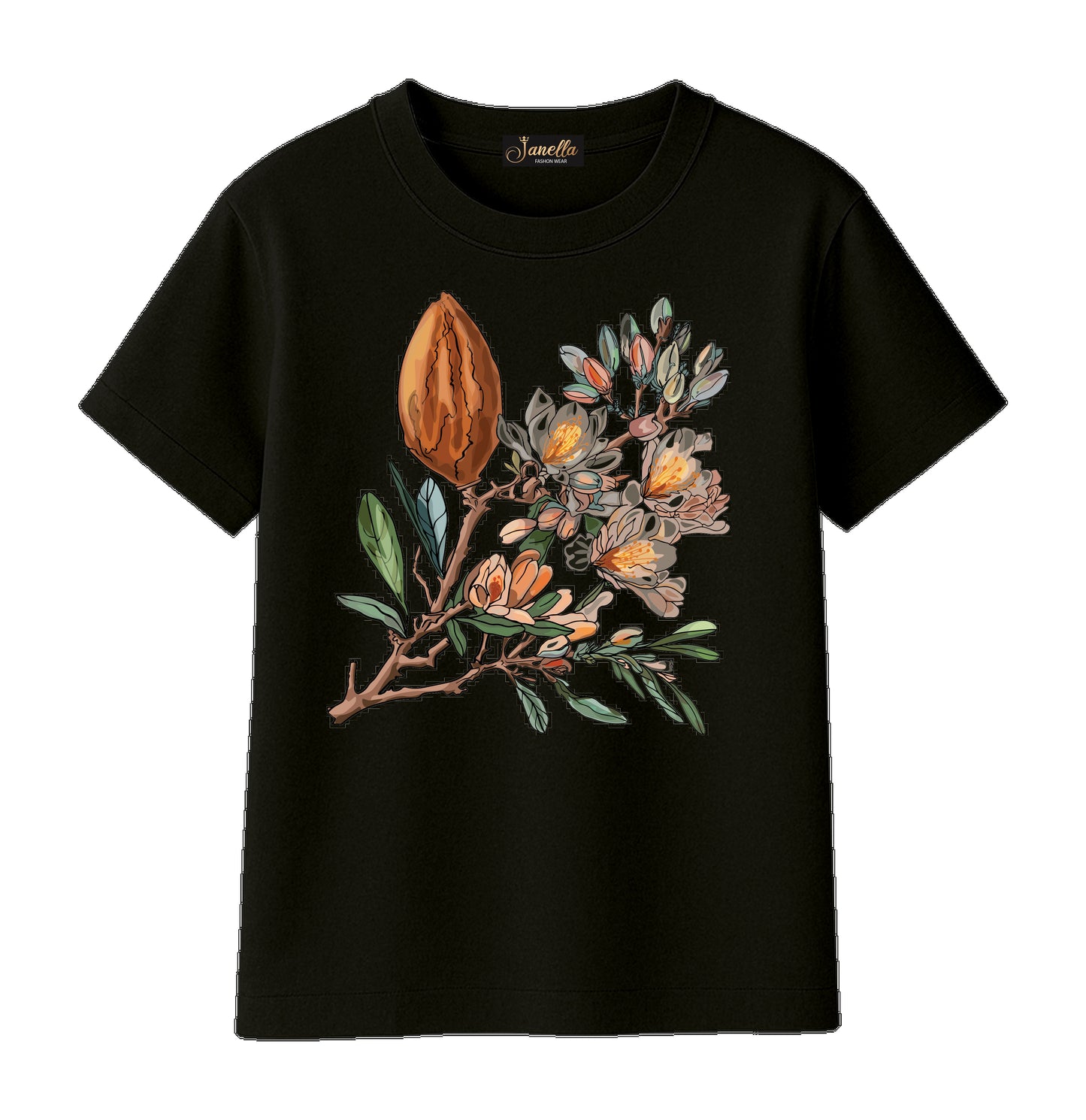 Flowers - تيشيرت قطن اللوان متعددة