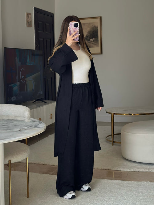 سوت كتان - لون اسود