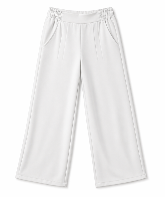 بنطلون روزالين وايد ليج لون ابيض